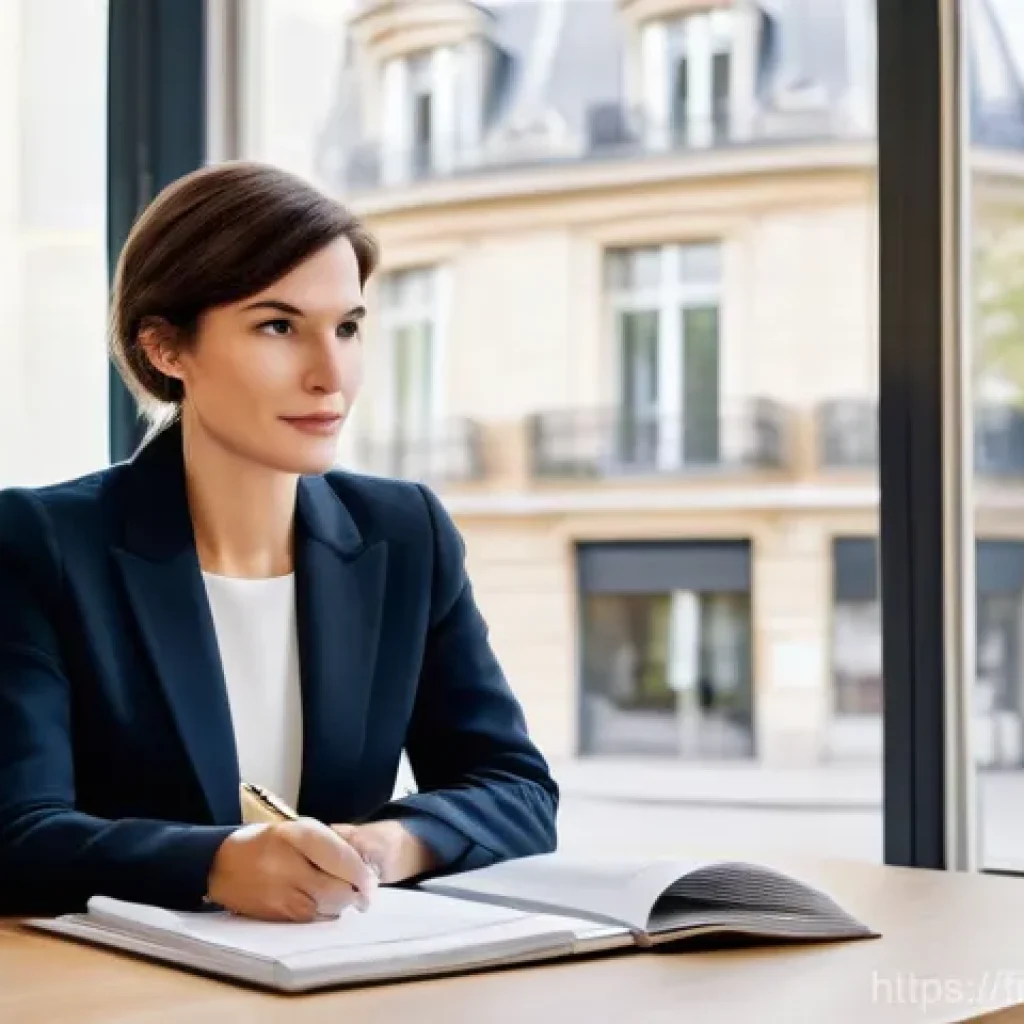 보험중개사 고객 상담 노하우 - **Prompt:** A warm, inviting scene in a modern French insurance agency. A French female insurance ad...