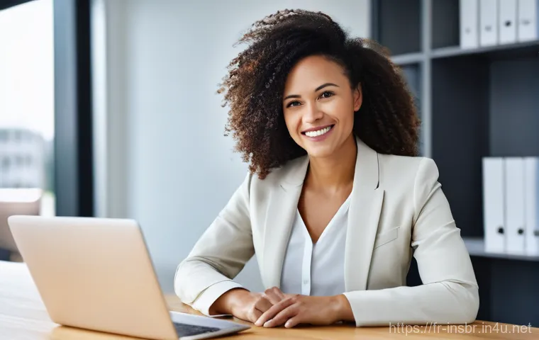 보험중개사로서 업무 생산성 높이는 방법 - **Prompt:** A confident female insurance broker, in her late 30s, with a warm, professional smile, s...