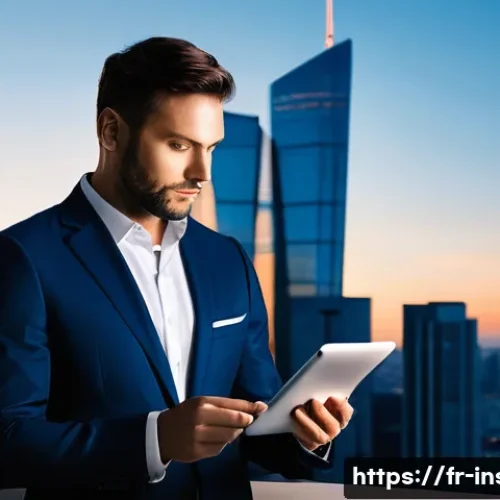 보험중개사 자격증을 통한 해외 취업 - **Prompt:** "A dynamic and confident French insurance professional, approximately 35-45 years old, o...