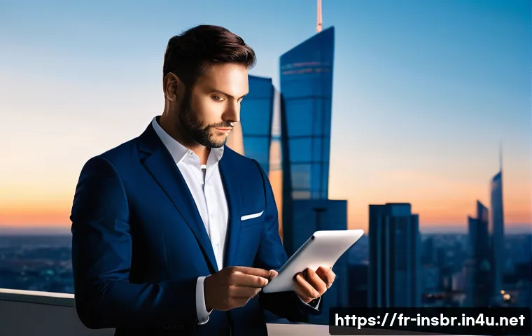 보험중개사 자격증을 통한 해외 취업 - **Prompt:** "A dynamic and confident French insurance professional, approximately 35-45 years old, o...