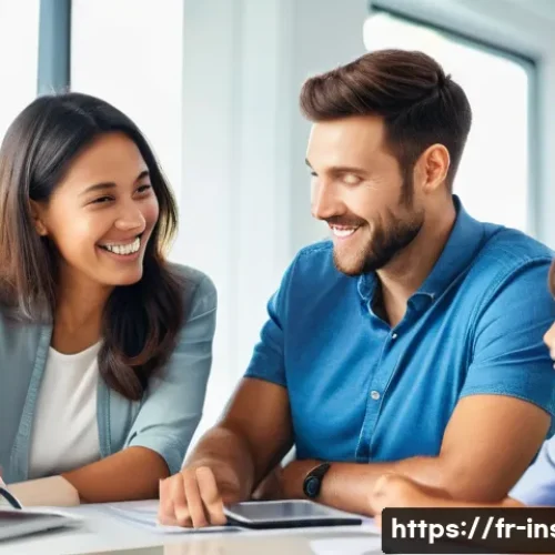 보험중개사와 관련된 최신 보험 상품 성공 사례 연구 및 분석 - **Prompt:** A diverse, smiling family (parents and two children, approximately 8 and 12 years old) s...